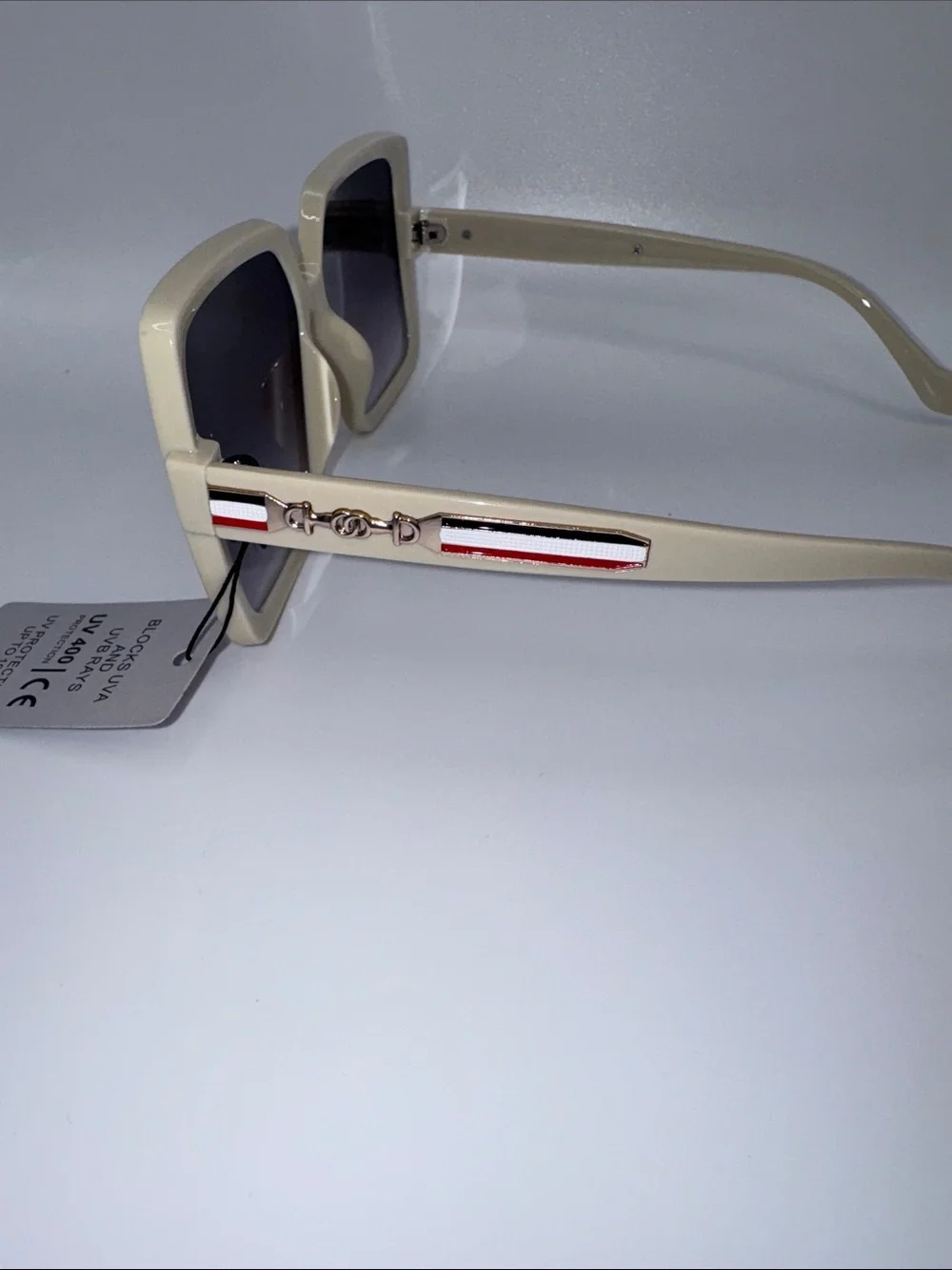 Women's Oversized Square Sunglasses - Cream Frame, Gradient Lenses